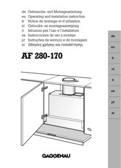 Gaggenau AF 280-170 Notice De Montage Et D'utilisation