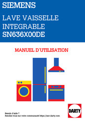 Siemens SN636X00DE Notice D'utilisation