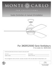 Monte Carlo Fan Company 3IKDR52D Serie Guide D'entretien Et Manuel D'installation