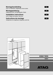 Atag KD80178DN Instructions De Montage