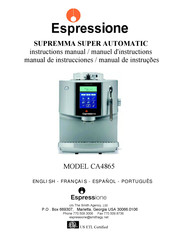 Espressione SUPREMMA SUPER AUTOMATIC CA4865 Manuel D'instructions