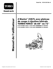 Toro Z Master Z587L Manuel De L'utilisateur