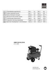 Schneider Airsystems UNM 210-8-25 W Notice D'utilisation D'origine