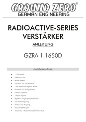 Ground Zero GZRA 1.1650D Mode D'emploi