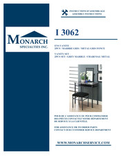 Monarch Specialties I 3062 Instructions D'assemblage