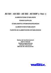 Metrix AX 503 Notice De Fonctionnement