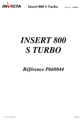 Invicta Insert 800 S Turbo Notice Particulière D'utilisation Et D'installation