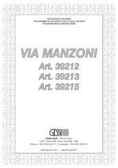 Gessi VIA MANZONI 39212 Manuel D'installation