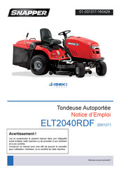 Iseki Snapper ELT2040RDF Notice D'emploi