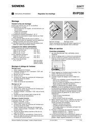 Siemens RVP330 Instructions D'installation