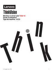 Lenovo ThinkVision T23d-10 61C3 Guide D'utilisation