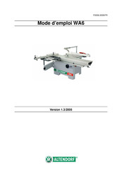 Altendorf WA6 Mode D'emploi