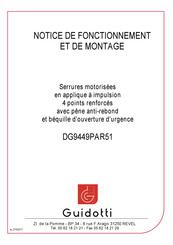 Guidotti DG 9490 P Notice De Fonctionnement Et De Montage