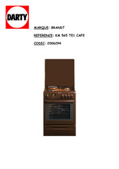 Brandt KM 565 TE1 Guide D'installation