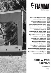 Fiamma SIDE W PRO F40 VAN Instructions De Montage Et Mode D'emploi