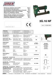 Omer 3G.16 NF Manuel D'utilisation, Entretien Et Pièces De Rechange