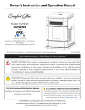 Comfort Glow CGPS2200 Manuel D'instructions Et D'utilisation Du Propriétaire