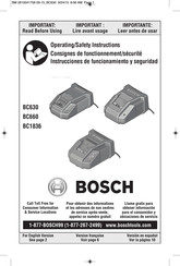 Bosch BC1836 Consignes De Fonctionnement/Sécurité