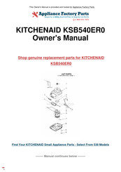 KitchenAid KSB540 Instructions