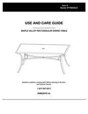 HOMEDEPOT MAPLE VALLEY FTM60623 Guide D'utilisation Et D'entretien