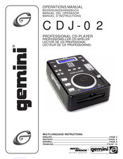 Gemini CDJ-02 Manuel D'instructions