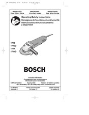 Bosch 1710 Consignes De Fonctionnement/Sécurité