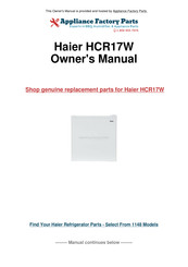 Haier HCR17W Manuel De L'utilisateur