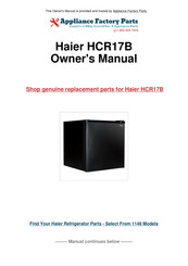 Haier HCR17B Manuel De L'utilisateur