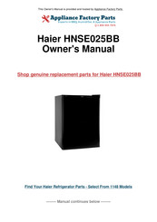 Haier HNSE025 Guide De L'utilisateur