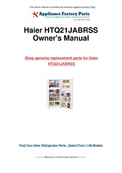 Haier HTQ21JABRSS Guide De L'utilisateur