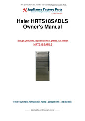 Haier HRTS18SADLS Guide De L'utilisateur