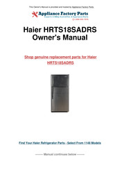 Haier HRTS18SADRS Guide De L'utilisateur