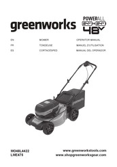 GreenWorks LME475 Manuel D'utilisation