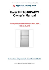 Haier RRTG18PABW Guide De L'utilisateur