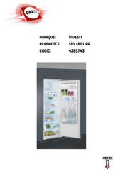 Indesit SIN 1801 AA Guide Rapide