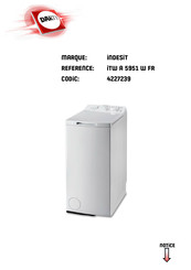 Indesit ITW A 5951 W FR Mode D'emploi