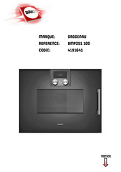 Gaggenau BMP251 100 Notice D'utilisation