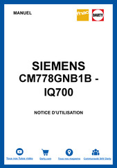 Siemens CM778GNB1B-IQ700 Manuel D'utilisation Et Notice D'installation