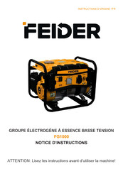 Feider FG1000 Instructions D'origine