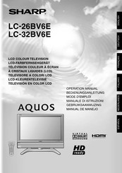 Sharp AQUOS LC-26BV6E Mode D'emploi