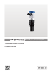 KROHNE OPTISOUND 3020 Notice De Mise En Service Simplifiée