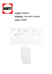 Proline TLW 1250 P-E Manuel D'instructions D'utilisation