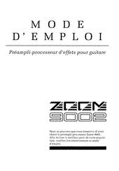 Zoom 9002 Mode D'emploi