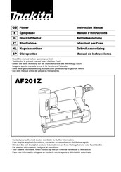 Makita AF201Z Manuel D'instructions