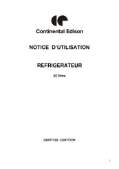 CONTINENTAL EDISON CERTT72S Notice D'utilisation