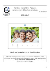 Gates France SAPHIRUS Notice D'installation Et D'utilisation