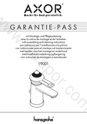 Hansgrohe AXOR 19001 Notice De Montage Et D'entretien