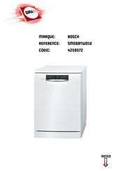 Bosch SMS68TW01E Mode D'emploi