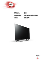 Sony BRAVIA KDL-40WE660 Mode D'emploi