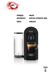 Krups NESPRESSO MY MACHINE VERTUO YY3922FD Mode D'emploi